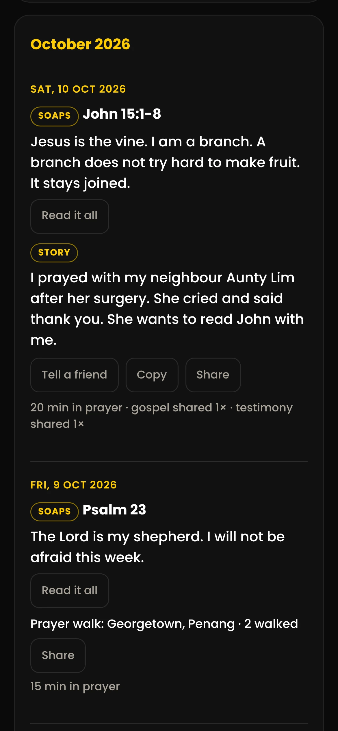 My Walk on a phone: Journal