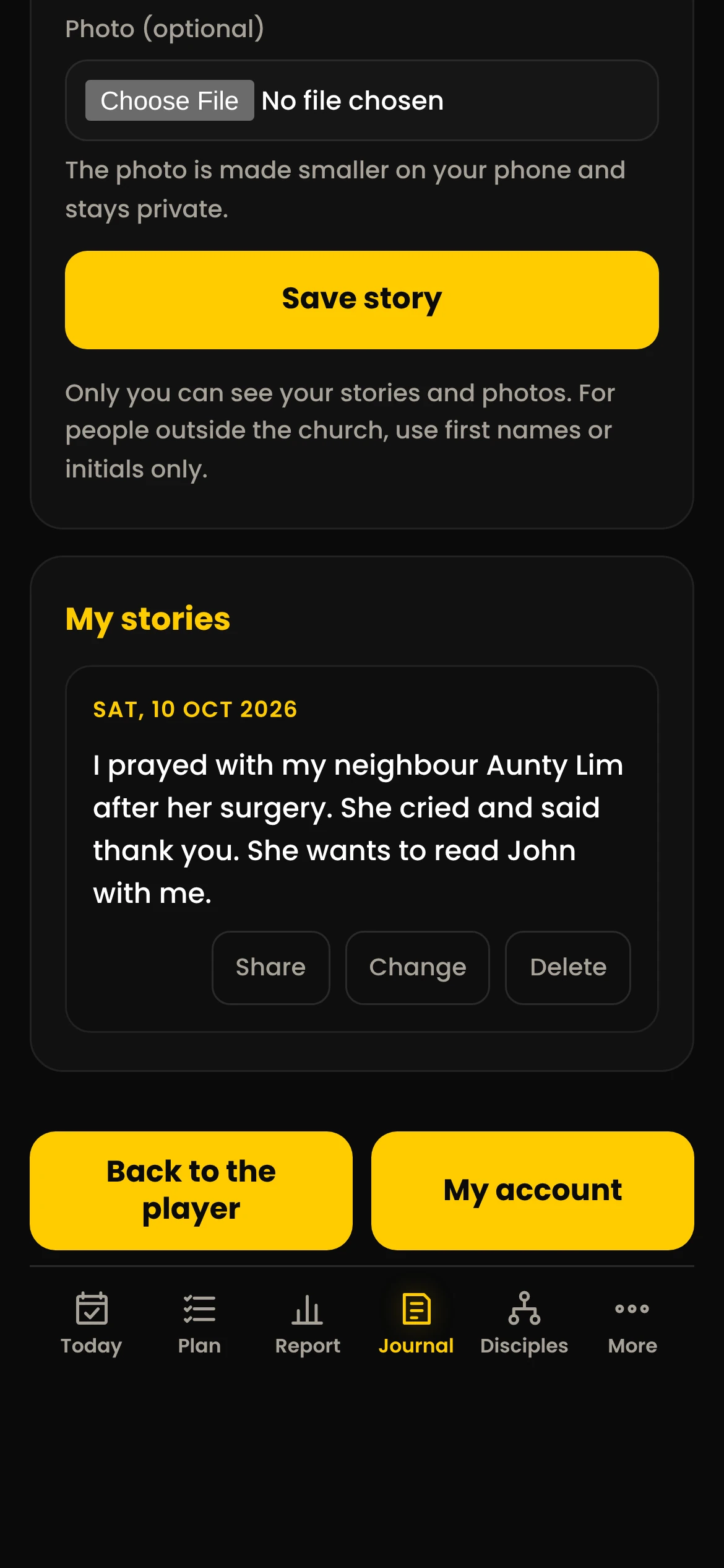 My Walk on a phone: Stories