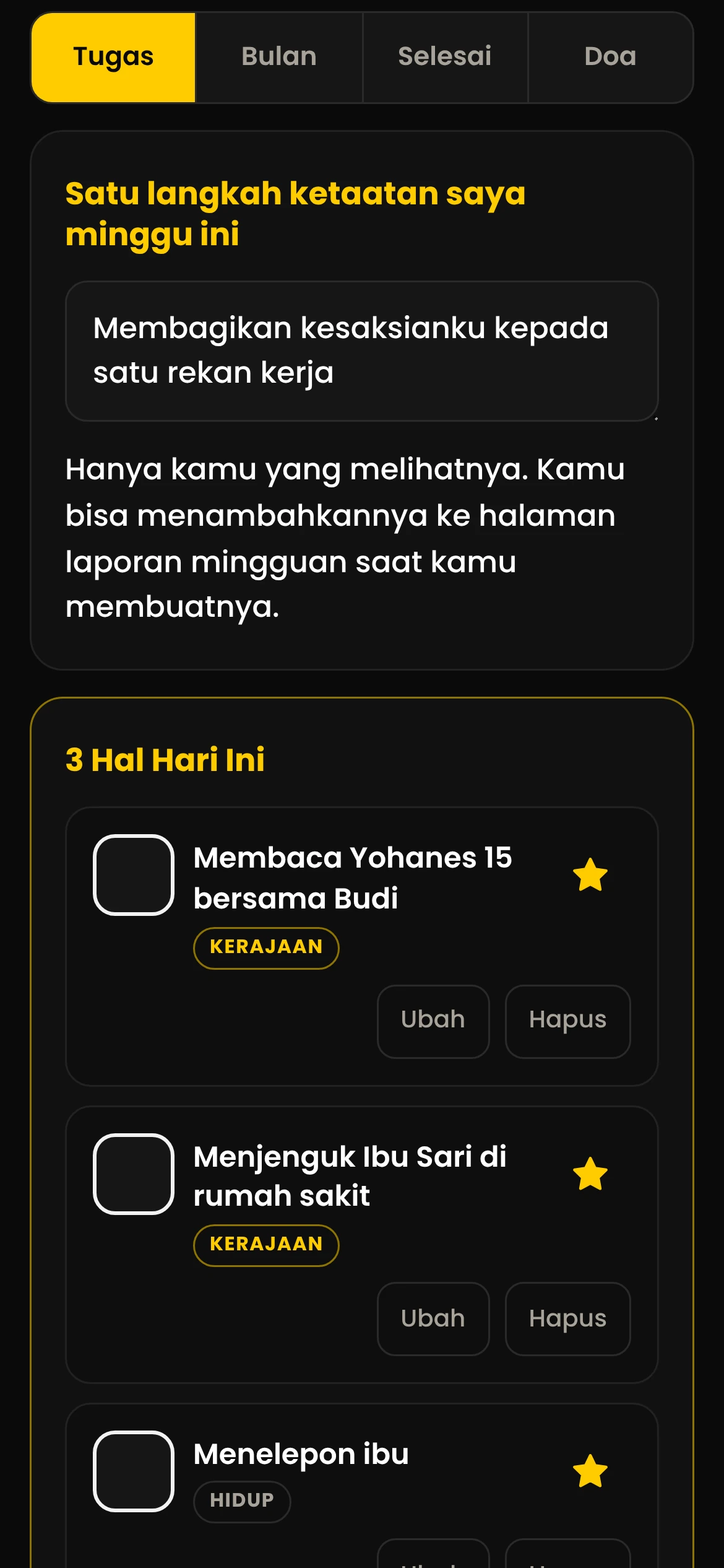 My Walk di HP: Rencana