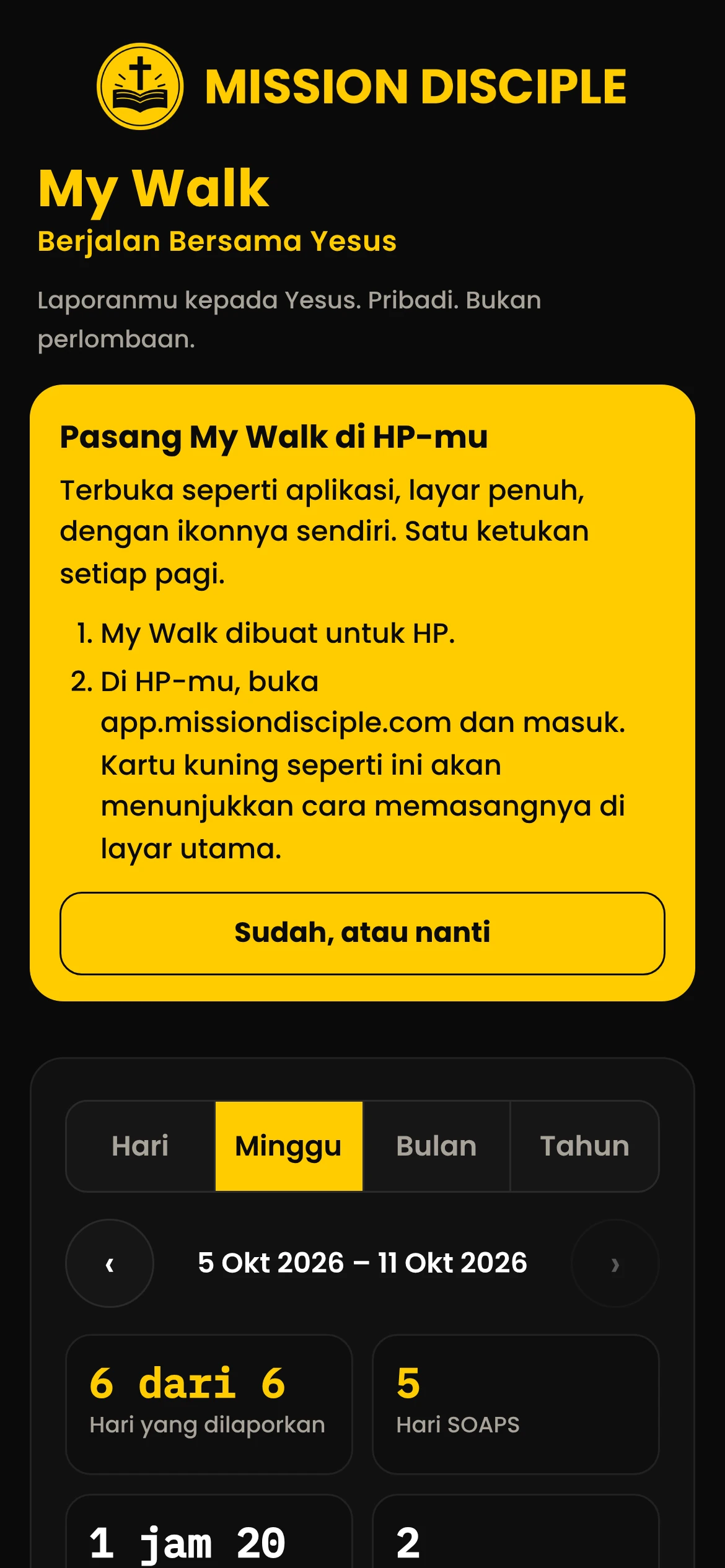 My Walk di HP: Laporan